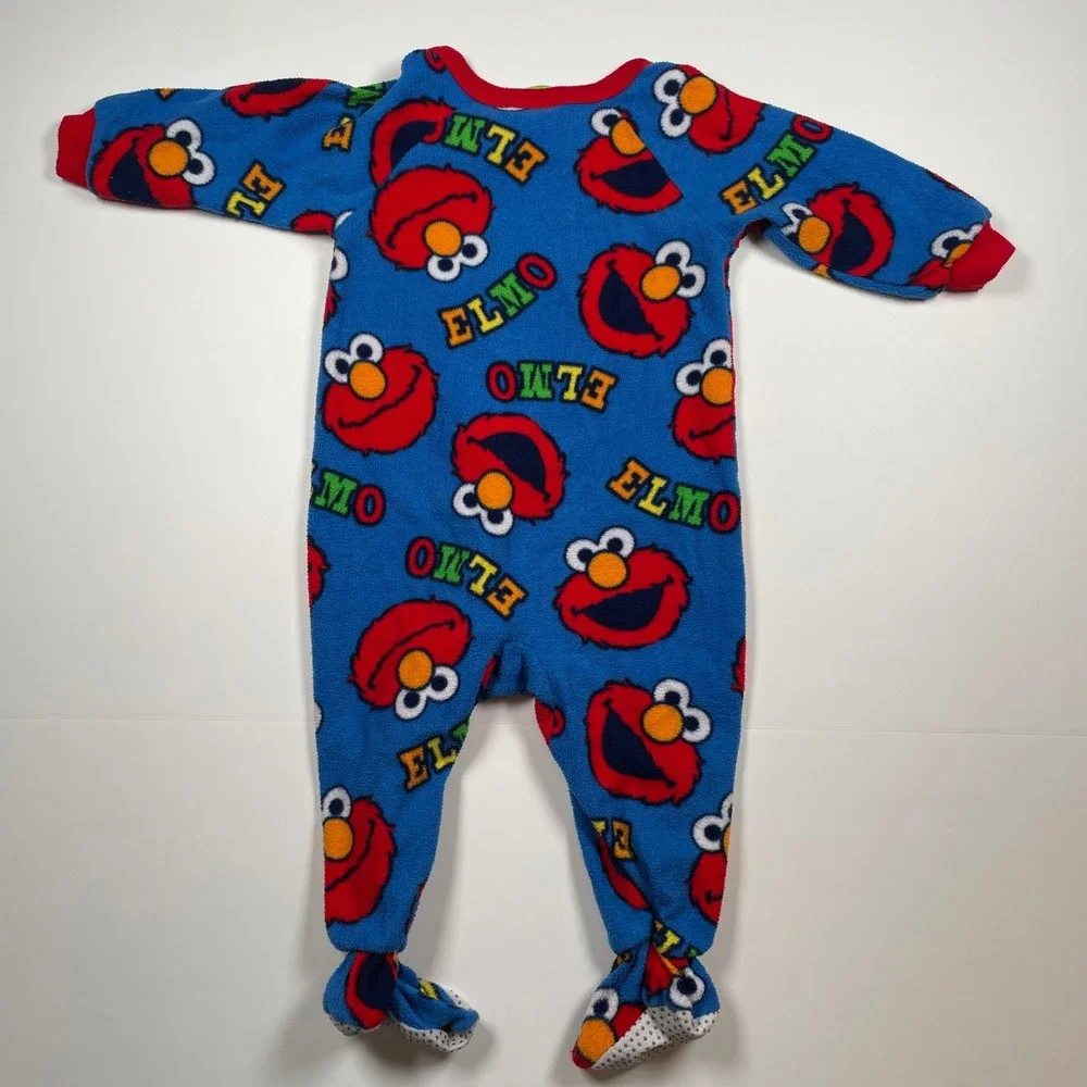 Sesame Street Elmo Fleece Footed‎ Pajamas Sleeper Kids Size 18M
